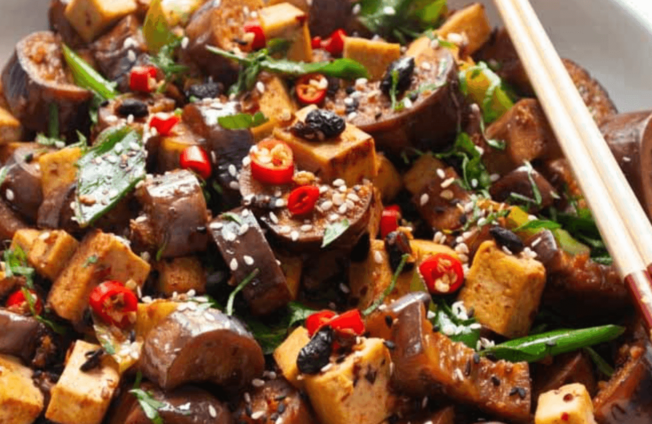 Black bean eggplant & tofu