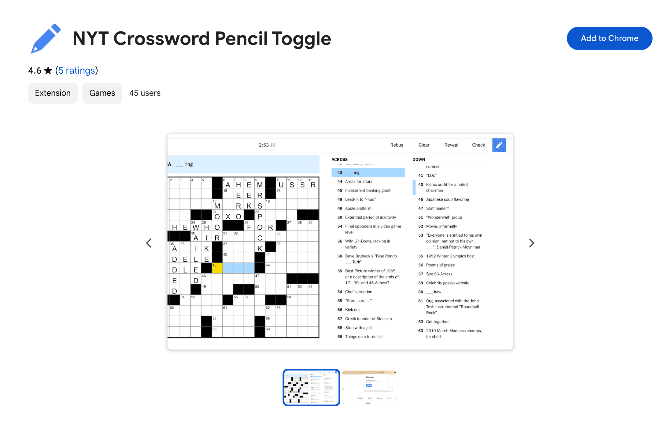 NYT Crossword Pencil Toggle